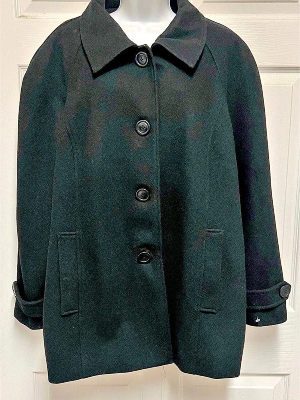 George Black Wool Blend Pea Coat Size 3X NWT